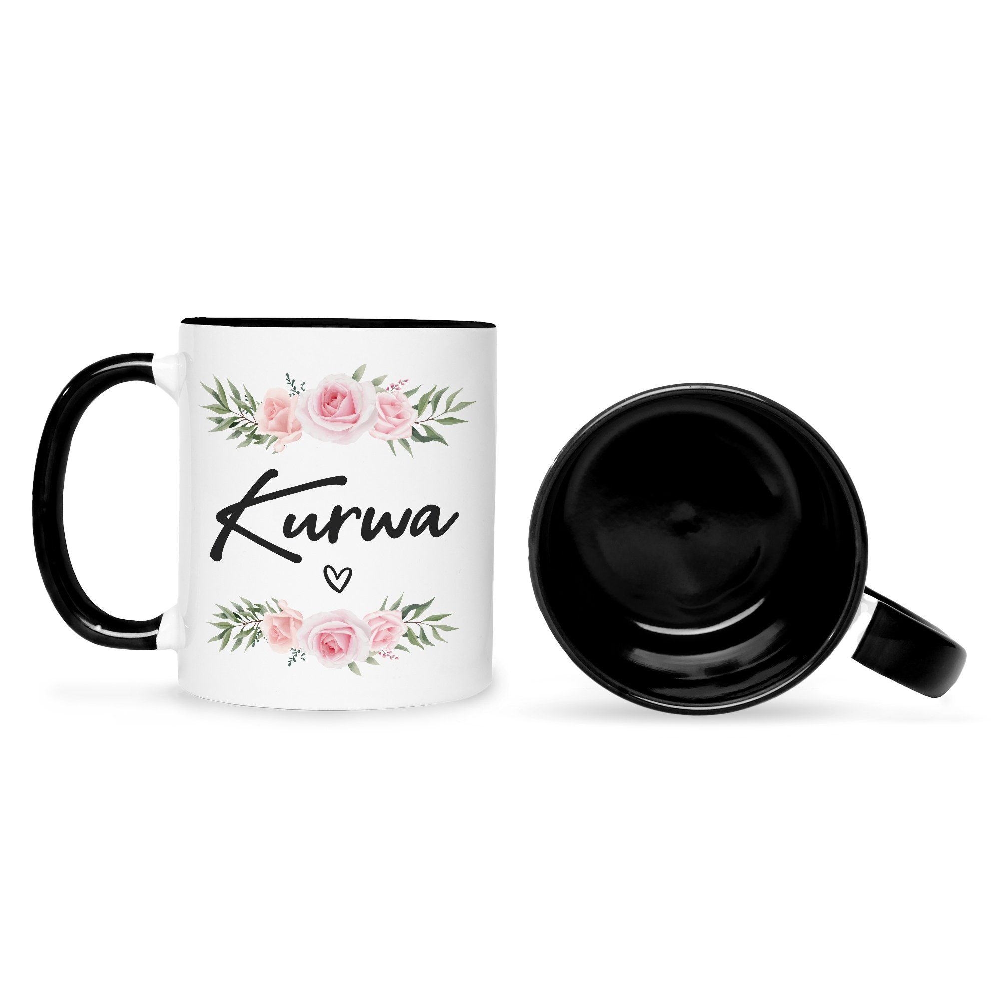 - Geschenk - Kaffeebecher - Freunde Spruch mit Kurwa & Geschenk - Weiß Lustiges Schwarz - Ihn Kaffeetasse GRAVURZEILE für Sie Männer Tasse GRAVURZEILE für Geschenk für Frauen Teetasse Tasse &
