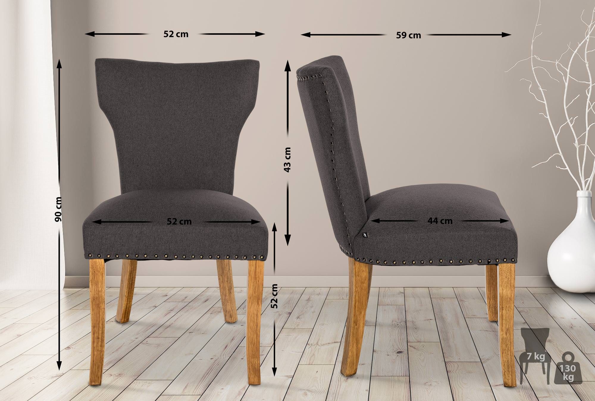 CLP Esszimmerstuhl Zadar (2er Set), Stoffbezug günstig online kaufen