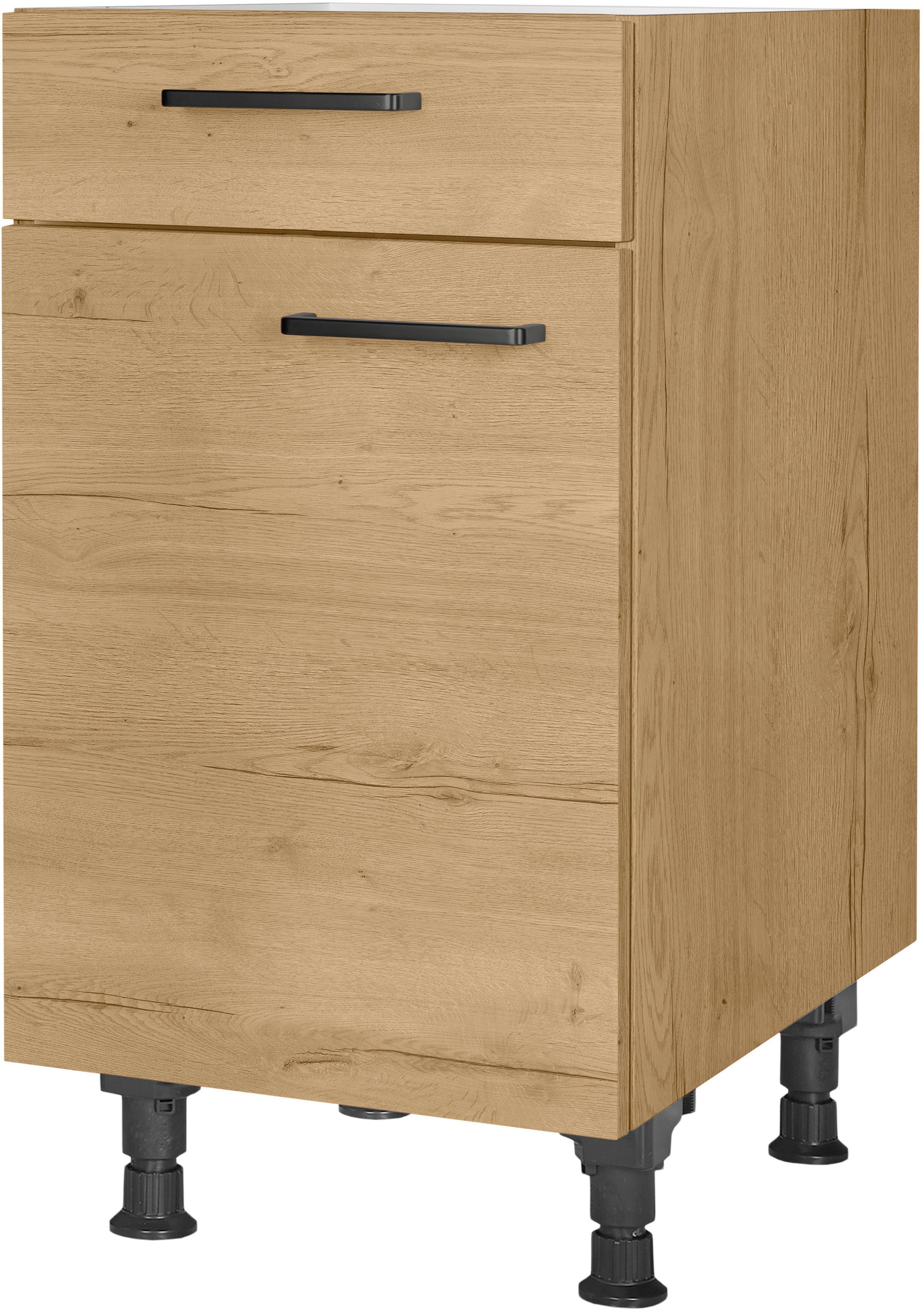 nobilia® Unterschrank "Structura", Ausrichtung wählbar, vormont., in den Breiten 30, 45 und 60 cm Breite, mit höhenverstellbaren Sockelfüßen, vormontiert