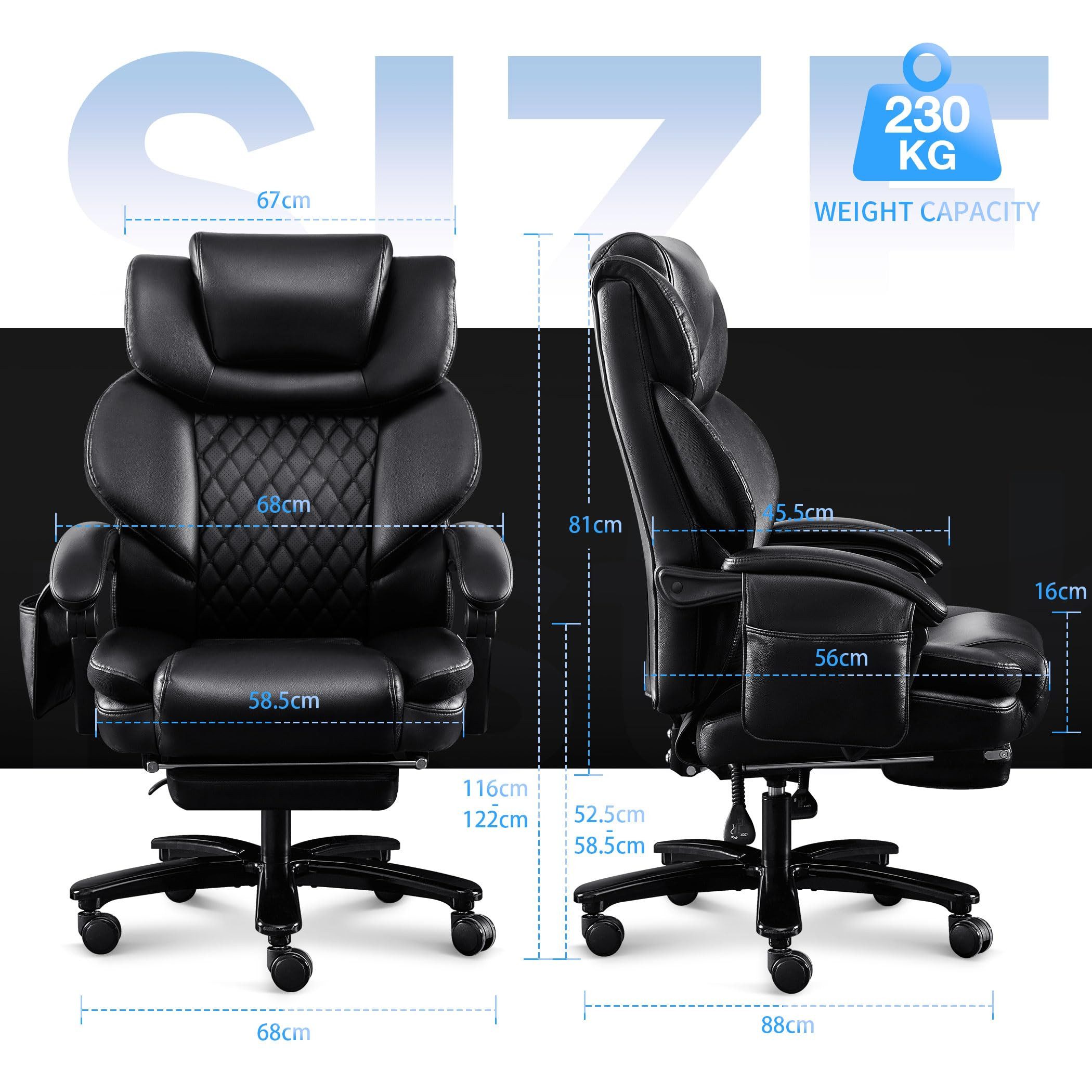 FANTASYLAB Bürostuhl Ergonomischer Chefsessel mit 3D günstig online kaufen