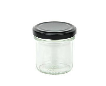 MamboCat Einmachglas 75er Set Sturzglas 167 ml To 66 schwarzer Deckel incl. Rezeptheft, Glas