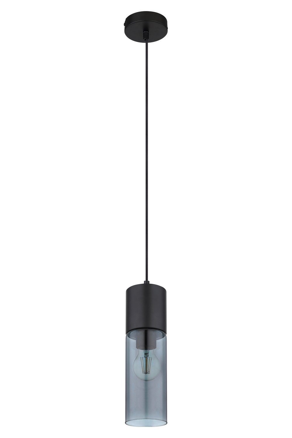 GLOBO LIGHTING Pendelleuchte ANNIKA, 1-flammig, Grau, Schwarz, Metall, ohne Leuchtmittel, Hängeleuchte, Hängelampe