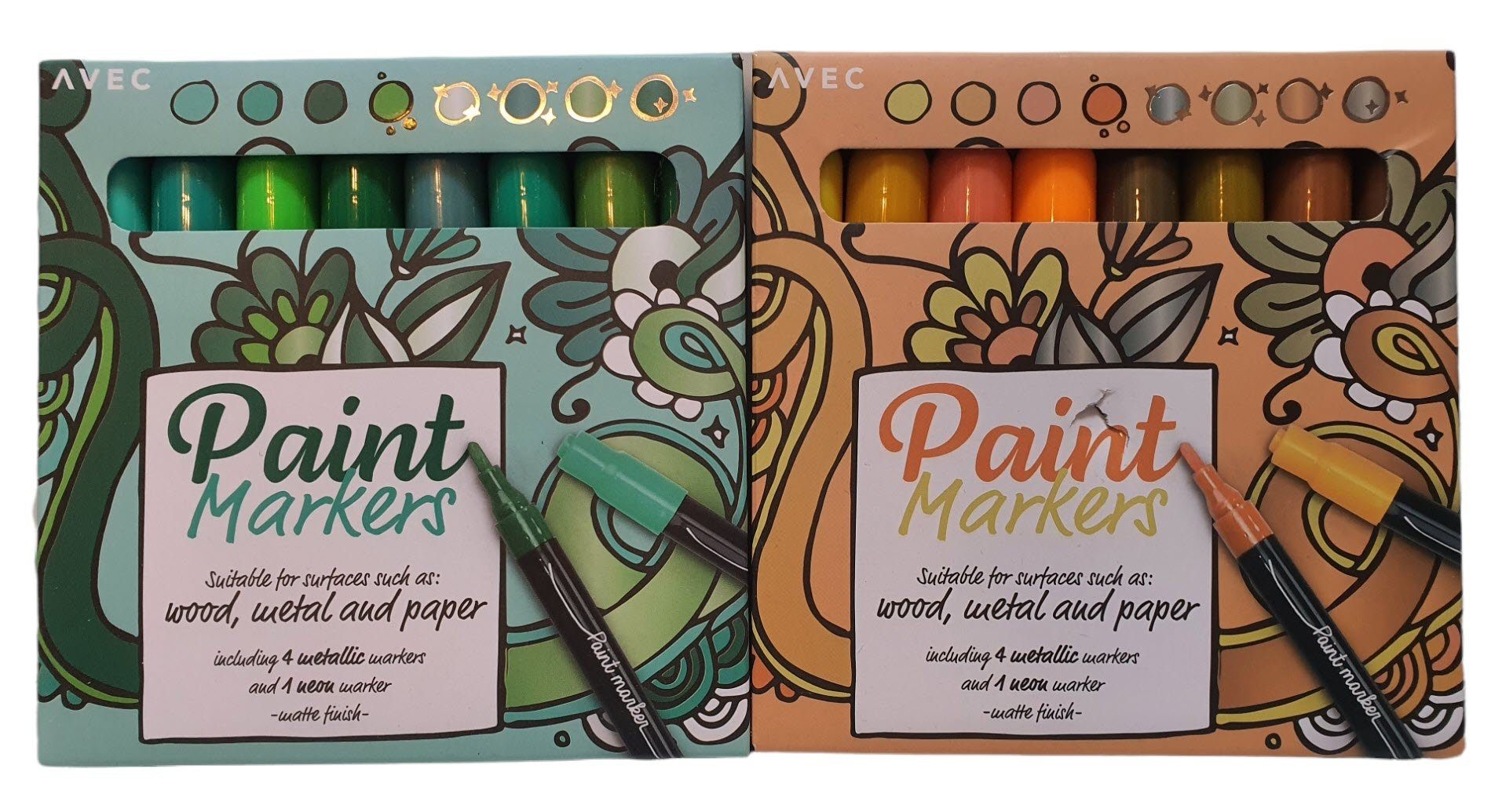 Marker Marker Paint Marker Acryl 16 Stück 16 Farben grün gelb je 4 metallic 1 neon, (16-tlg)