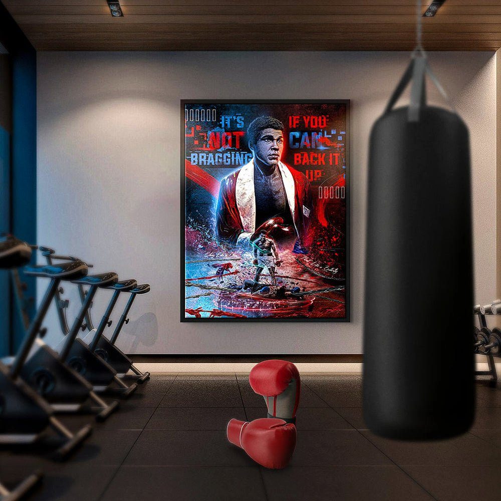 - Motivation Mindset Rahmen Boxing weißer Premium - DOTCOMCANVAS® - Leinwandbild Legend Leinwandbild,