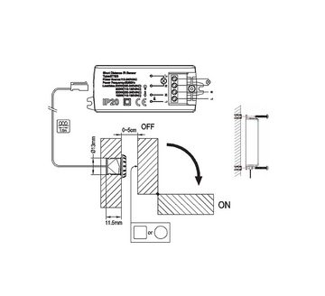 Maclean Bewegungsmelder MCE135, Infrarot-PIR-Sensor Bewegungsmelder PIR 5-6cm