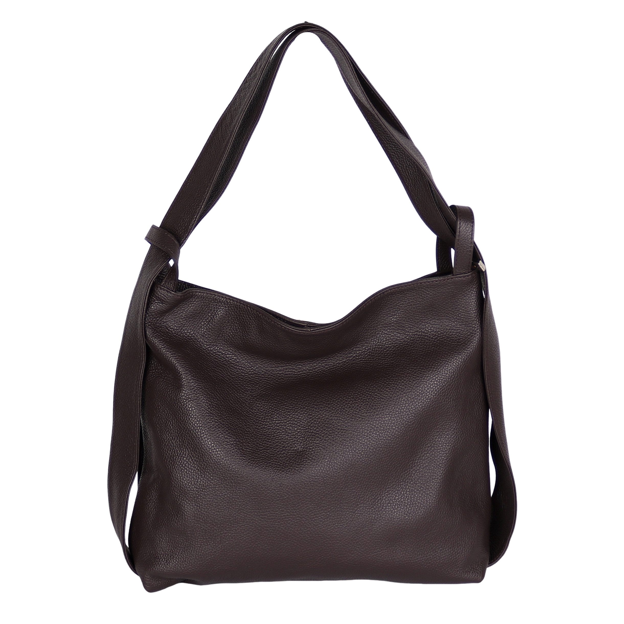 MIRROSI Beuteltasche aus Echtleder, Made in Italy, Shopper Tasche auch als Rucksack 2 in 1, Tragetasche (47x37x9cm) mit viel Stauraum
