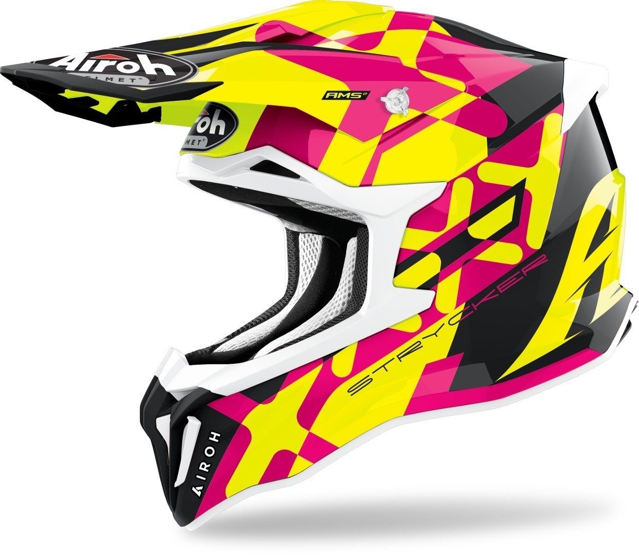 Airoh Motocrosshelm Strycker XXX Carbon Motocross Helm, Notfallsystem-Polsterung (EQRS)