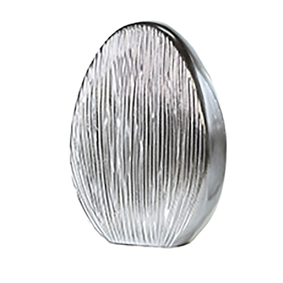 Casablanca Dekofigur Ei aus Keramik in silber Dekofigur 26 x 18 x 8 Keramikfigur Scratchy, von Hand verarbeitet