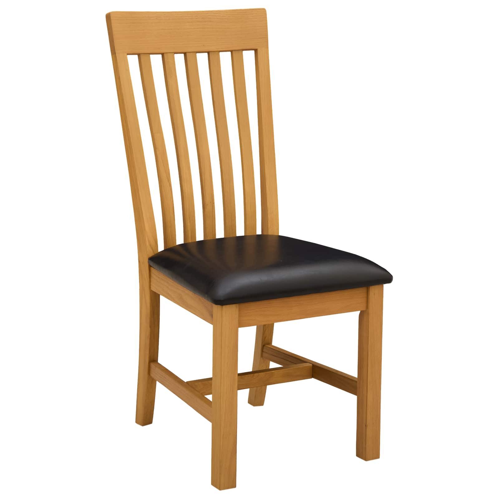 vidaXL Esszimmerstuhl Esszimmerstuhl 2 pcs Massivholz Eiche Schwarz (2 St)