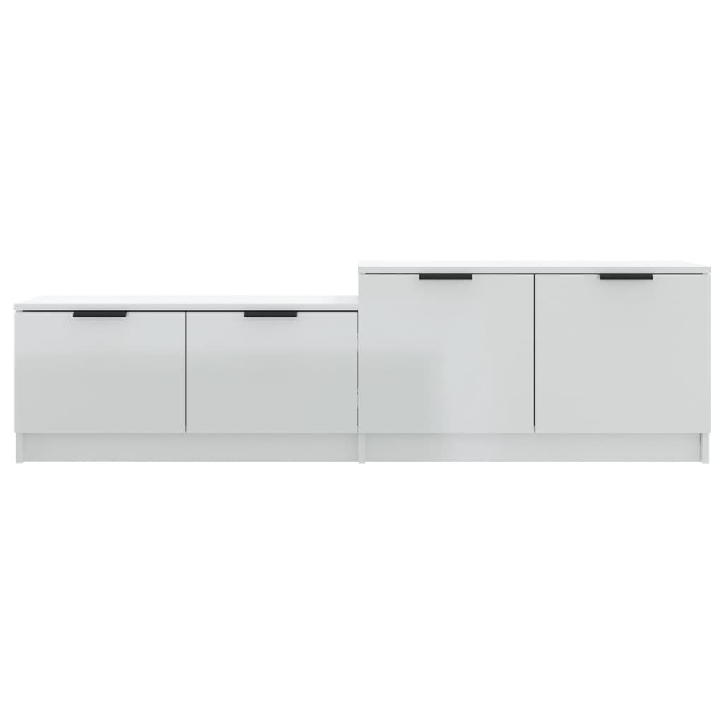 158,5x36x45 vidaXL Fernse Hochglanz-Weiß cm TV-Schrank Lowboard TV-Schrank Holzwerkstoff