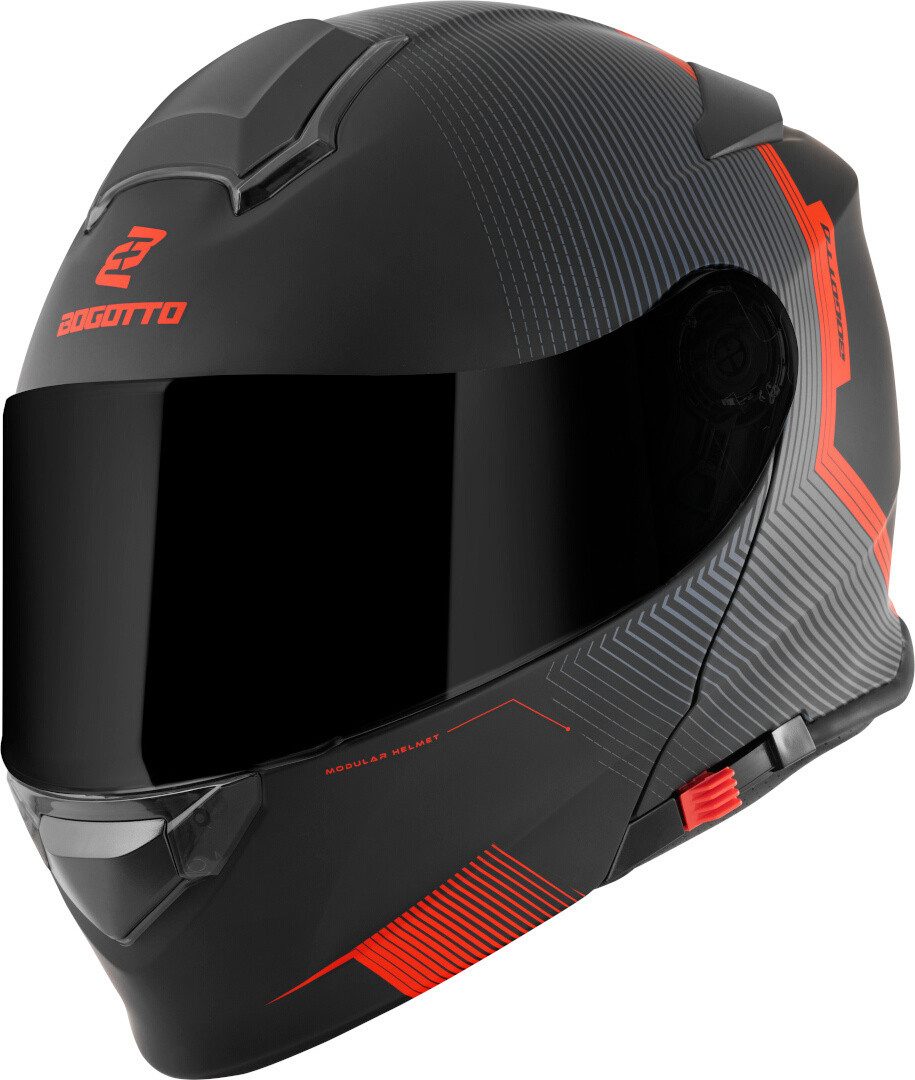 Bogotto Motorradhelm H271 Wayke Klapphelm, vorbereitet für Kommunikationssystem,geeignet für Brillenträger,v