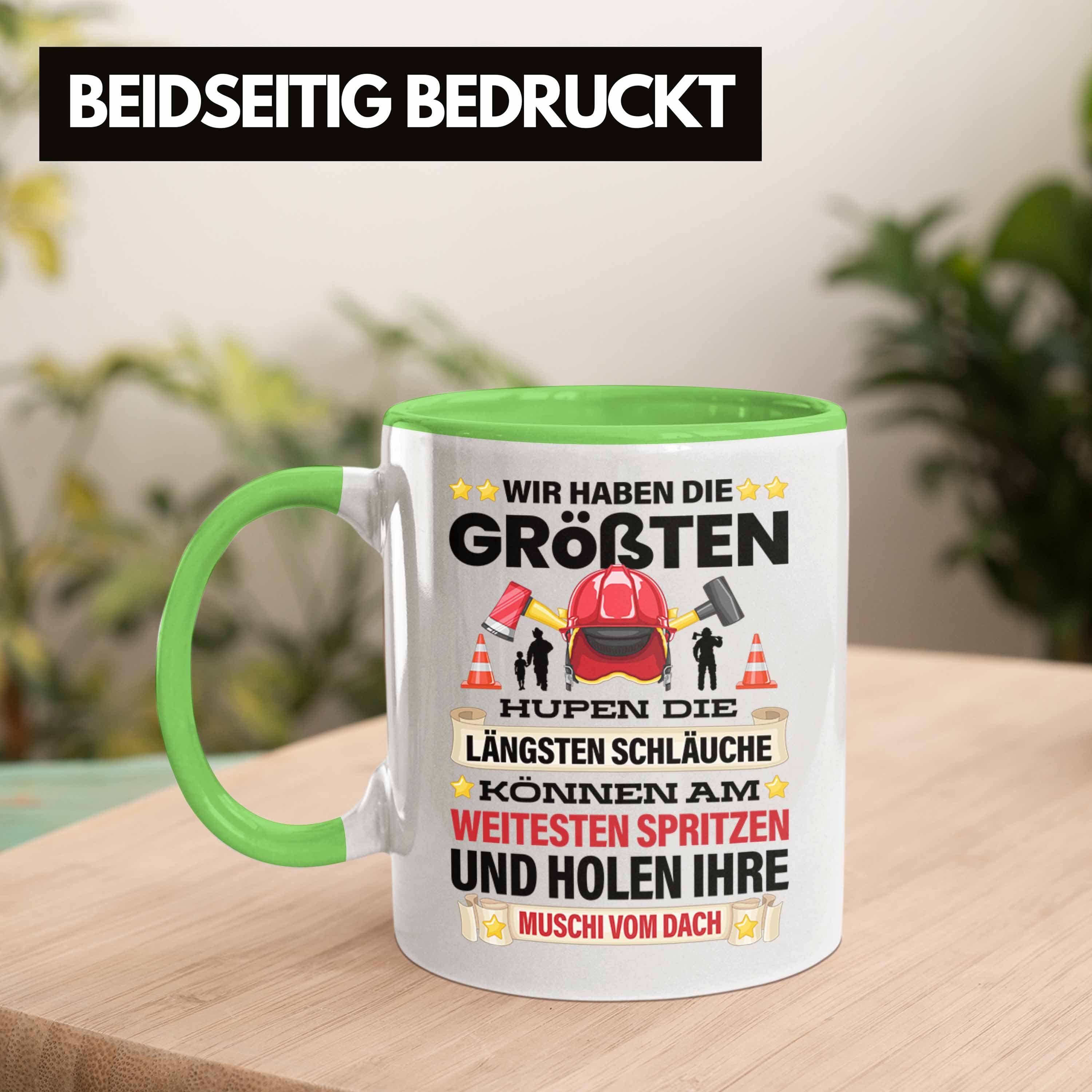 - Feuerwehrmann Tasse Grün Tasse Humor Trendation für Geburtstag Geschenk Männer Erwachsenen Versaut Trendation Spruch Feuerwehr