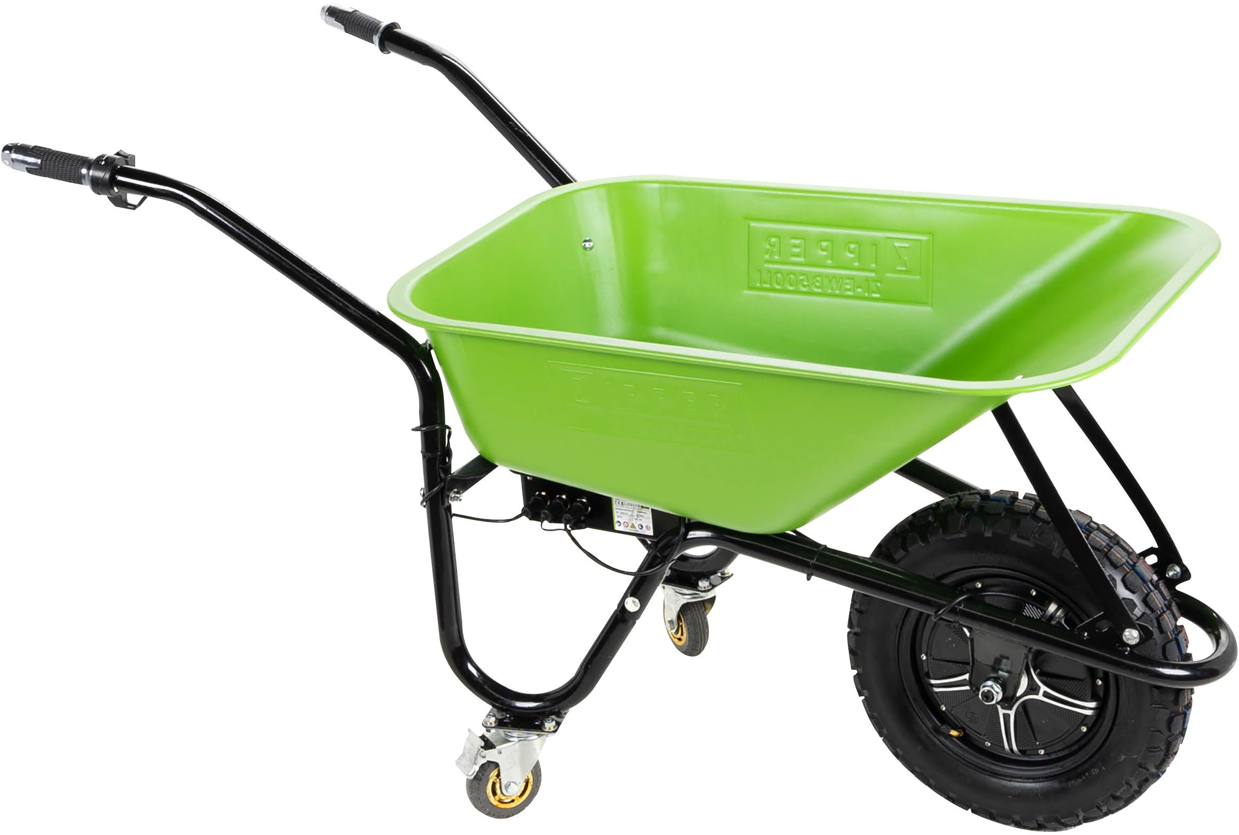 ZIPPER Motorschubkarre, 75 l, ideal für den Transport von Schüttgütern rund um Haus, Hof und Garten