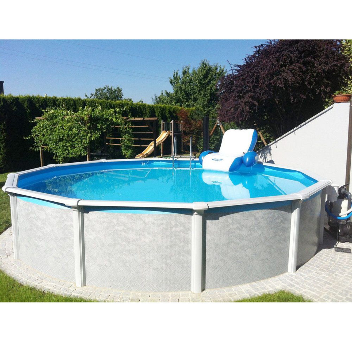 Steinbach Pool Achteckpool Stahlwand Swimming Pool Set "Grande rund" (549 x 135 cm), stabile Rahmenträger