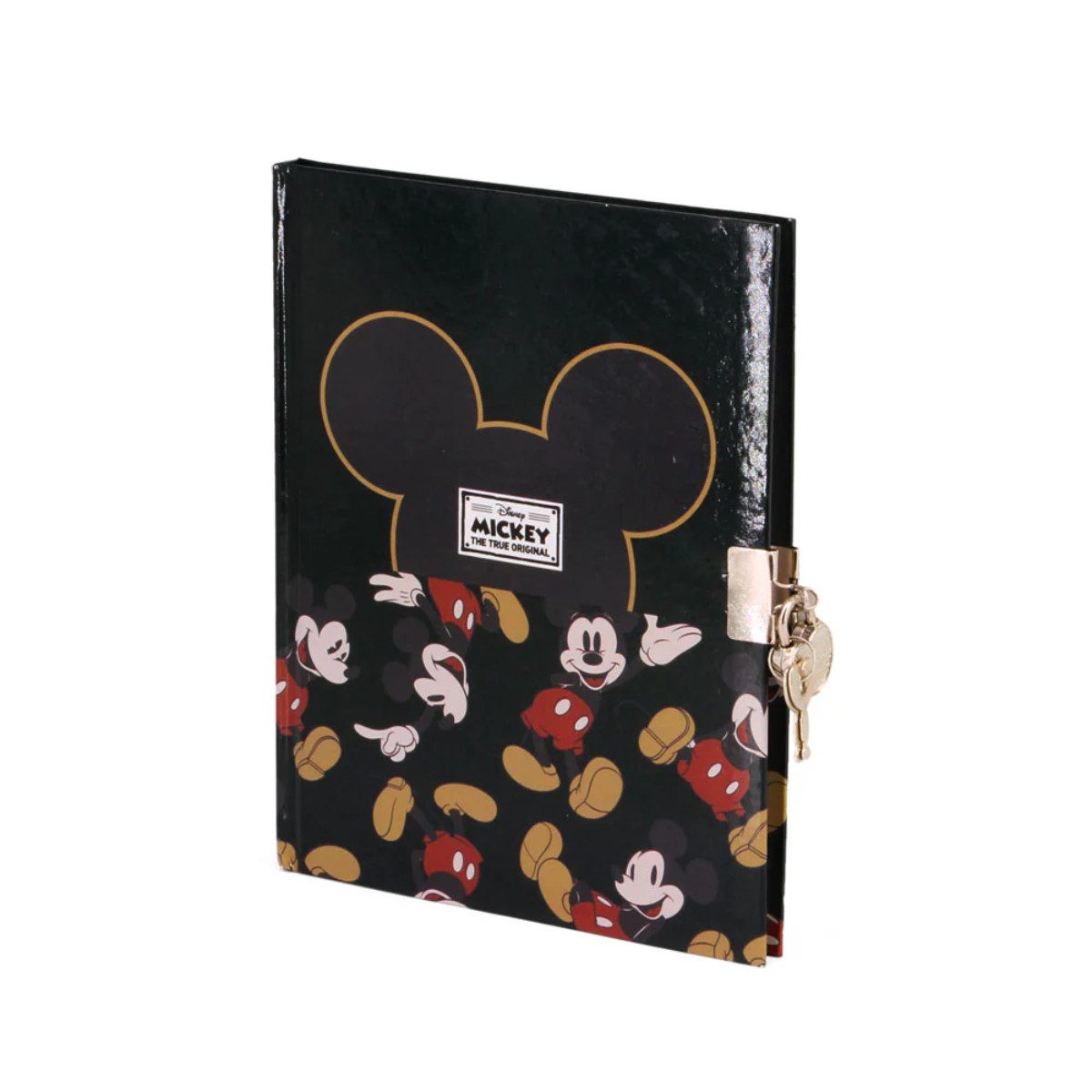 Disney Mickey Mouse Tagebuch mit Schloss und Schlüssel 160 Blatt Schwarz, handliches Format und geschützter Notizen