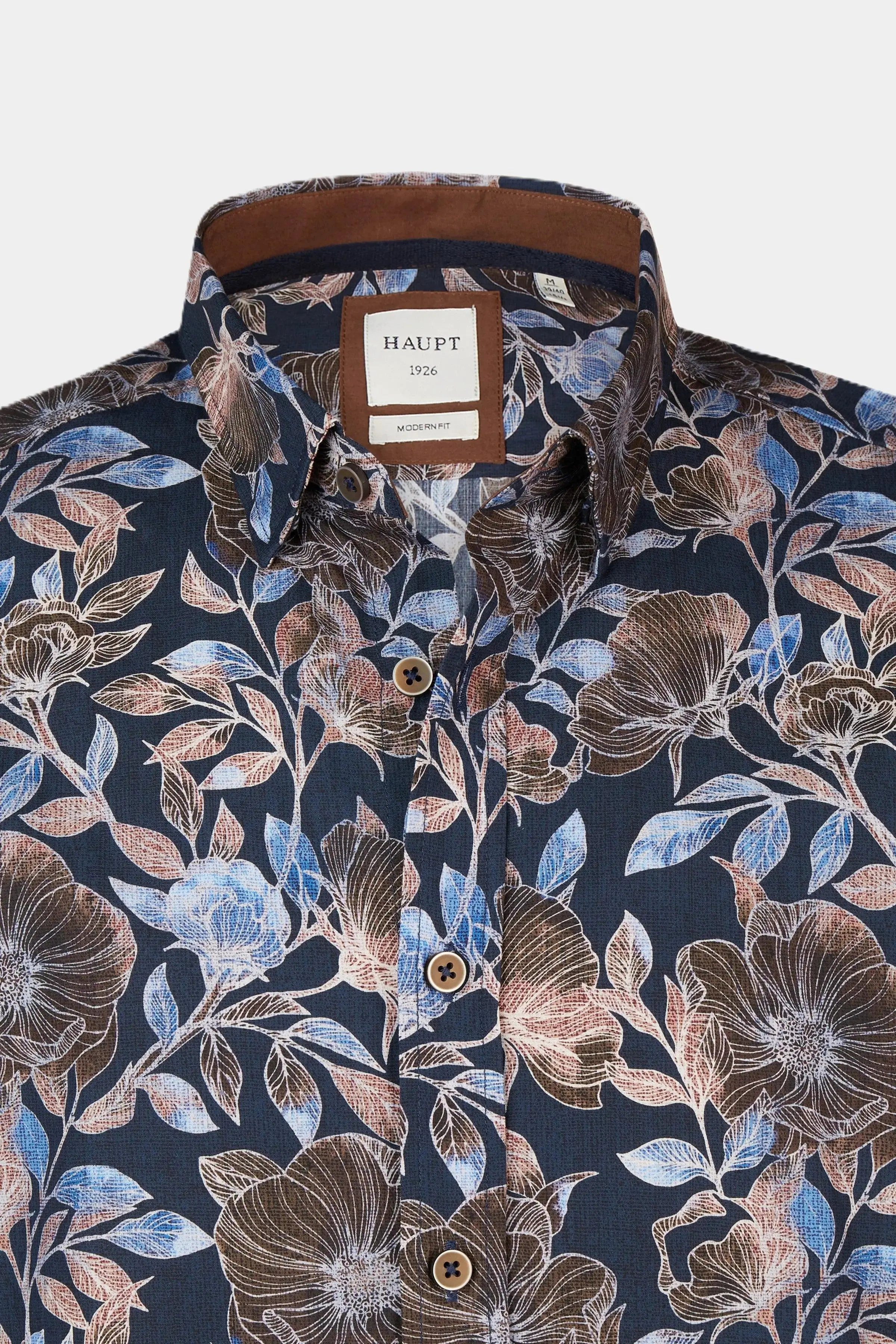 Haupt Langarmhemd Haupt Langarm Herrenhemd Modern Fit im Floralen Muster mu günstig online kaufen