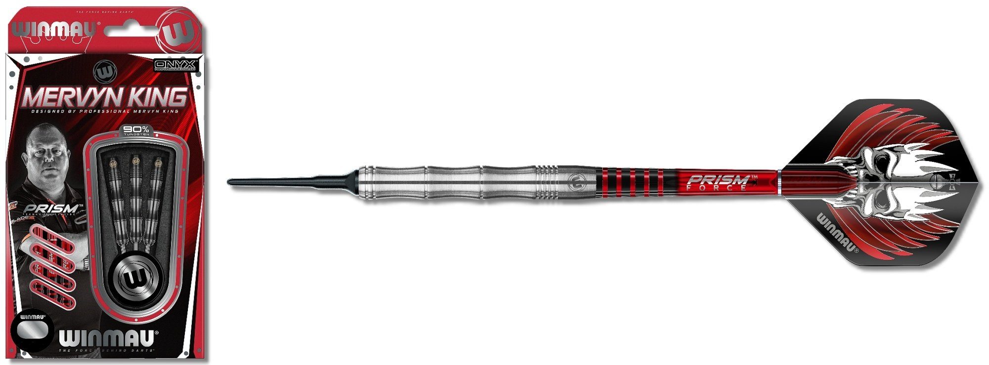 Winmau Dartpfeil Winmau Mervyn King Silver colour Softdart 2046-18 g