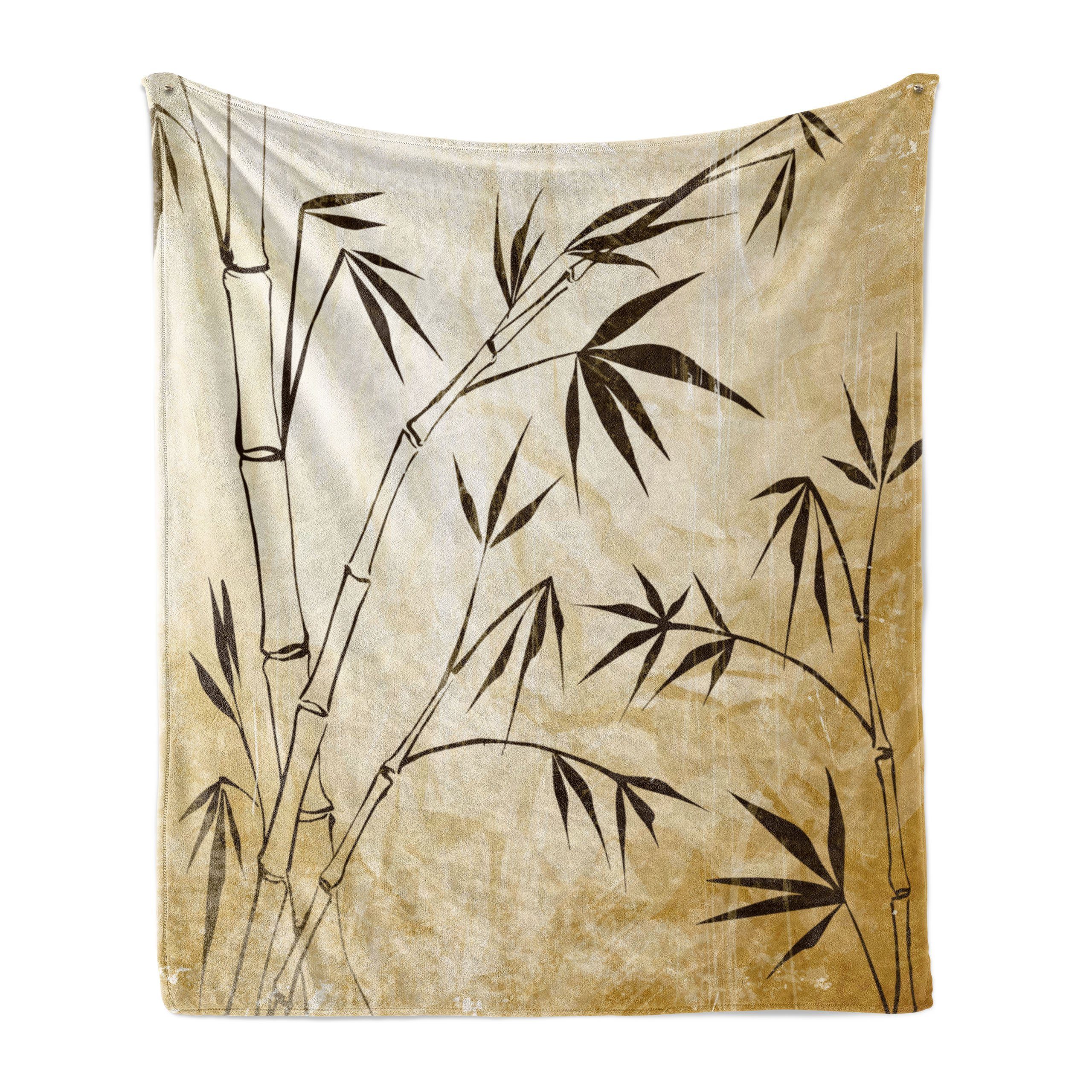Gemütlicher den und Wohndecke asiatisch Abakuhaus, Plüsch für Bambus-Blätter Gradient Innen- Außenbereich,