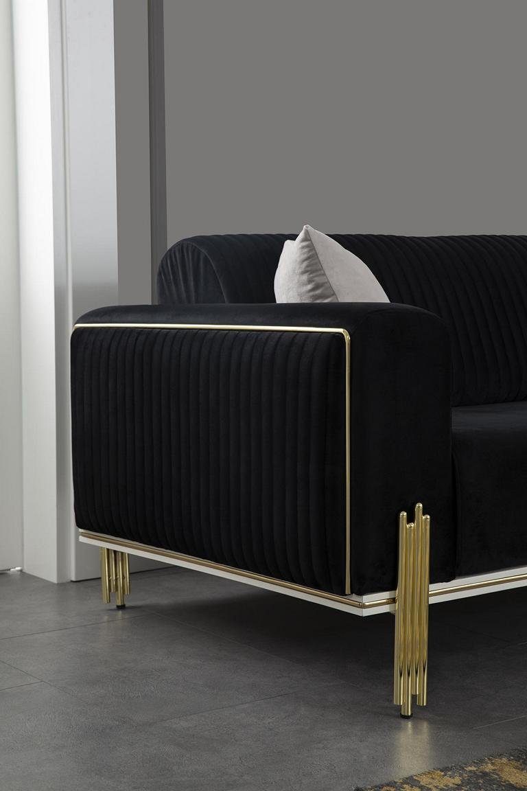 3tlg 2x Moderner Wohnzimmer-Set Sessel), 3+3+1, Sofagarnitur JVmoebel Sessel Set + 1x Stoffmöbel (3-St., Europa in Made 3-Sessel Dreisitzer