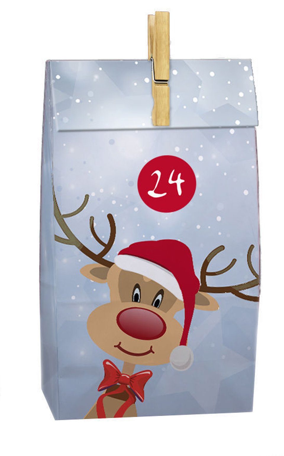 Spetebo befüllbarer Adventskalender Adventskalender mit 24 Papiertüten: Rentier (Set, 24-tlg), zum Befüllen