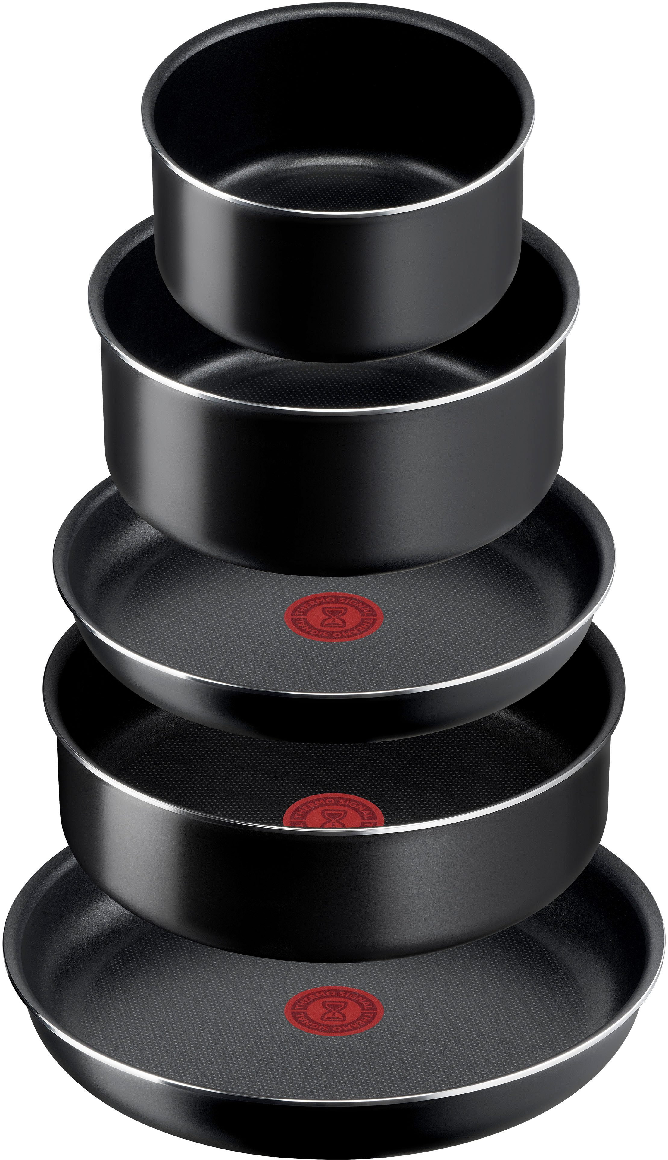 Tefal Pfannen-Set Ingenio Easy Cook & Clean On, Aluminium (Set, 10-tlg), abnehmbarer Griff, Antihaftversiegelung, Thermo-Signal, made in France