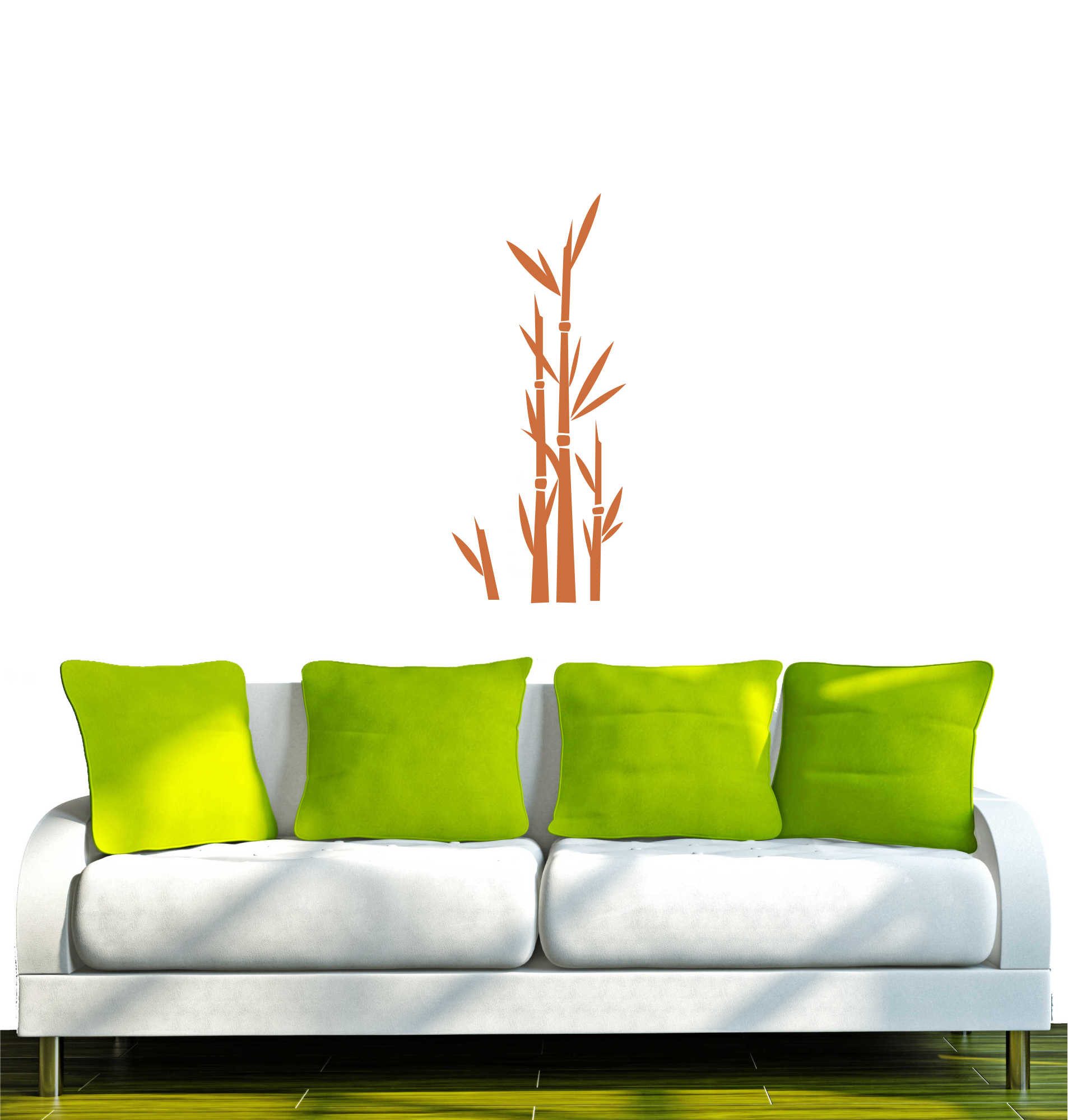 INDIGOS UG Wandtattoo Wandtattoo - Wandaufkleber - w192 Schilf Bambus Natur Wandaufkleber