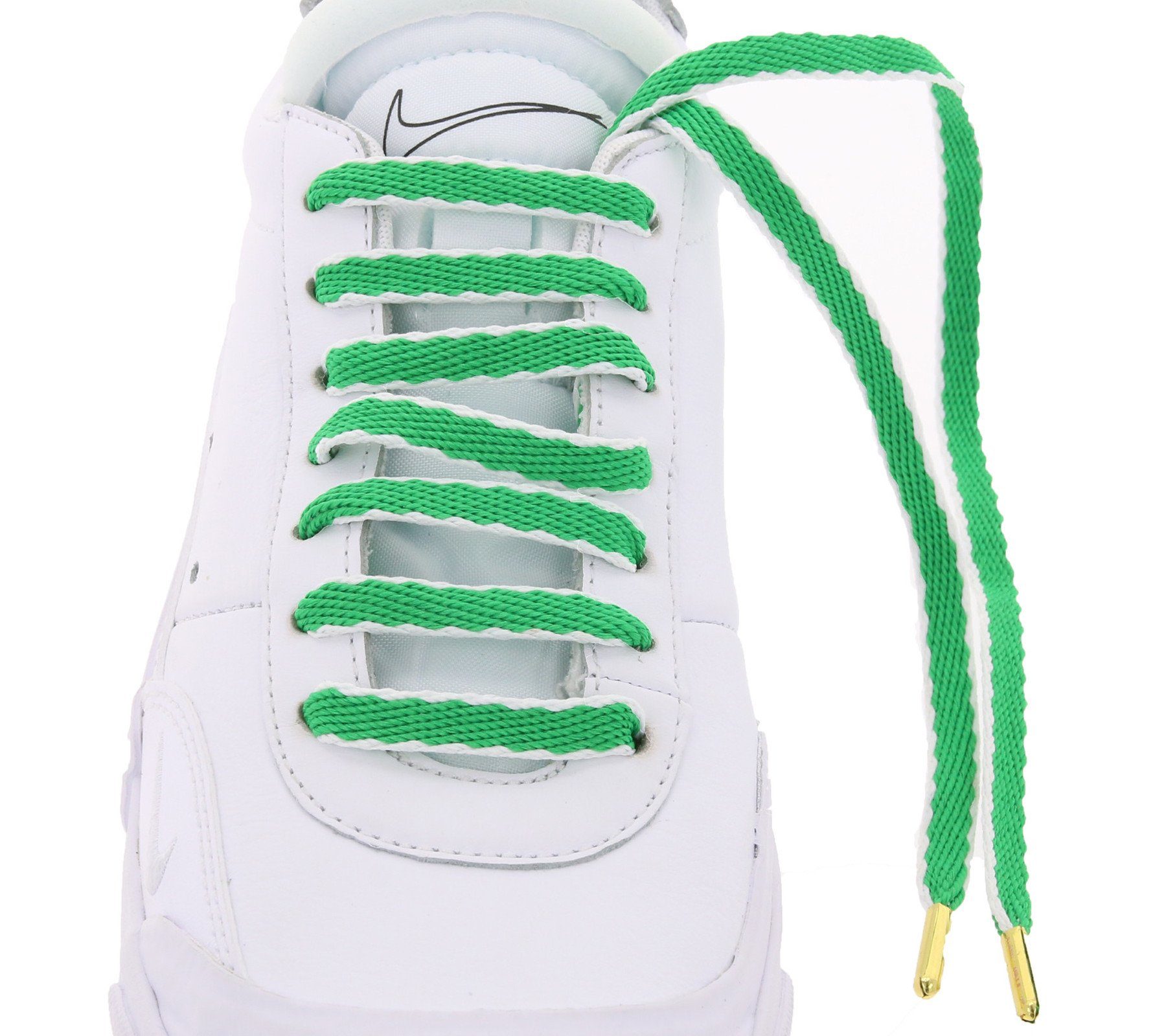 Schuhbänder Schnürsenkel Schnürbänder TubeLaces Tubelaces top Grün/Weiß angesagte Schuhe Schnürsenkel
