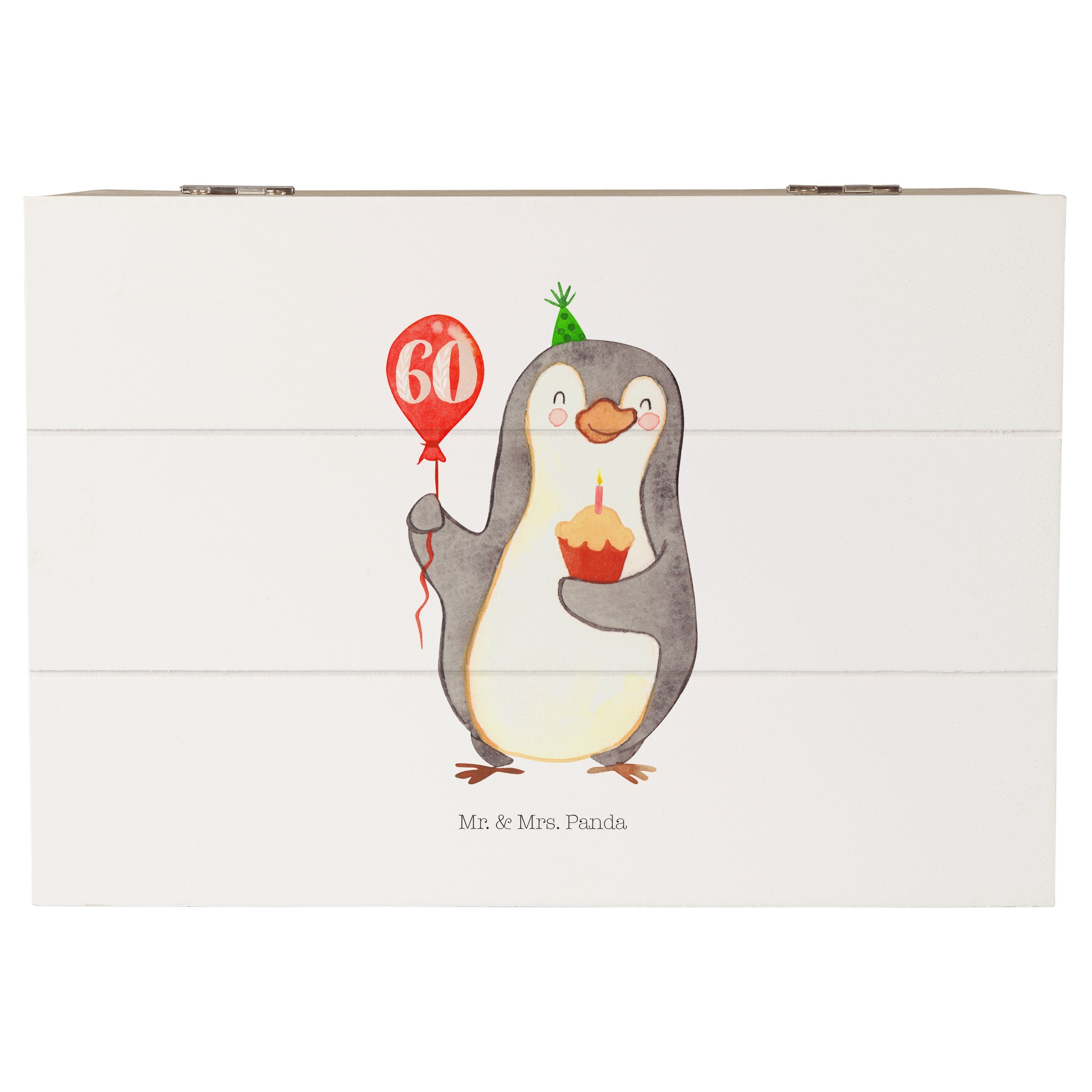 Mr. & Mrs. Panda Dekokiste 60. Geburtstag Pinguin Luftballon - Weiß - Geschenk, Geburtstage, Geb (1 St)