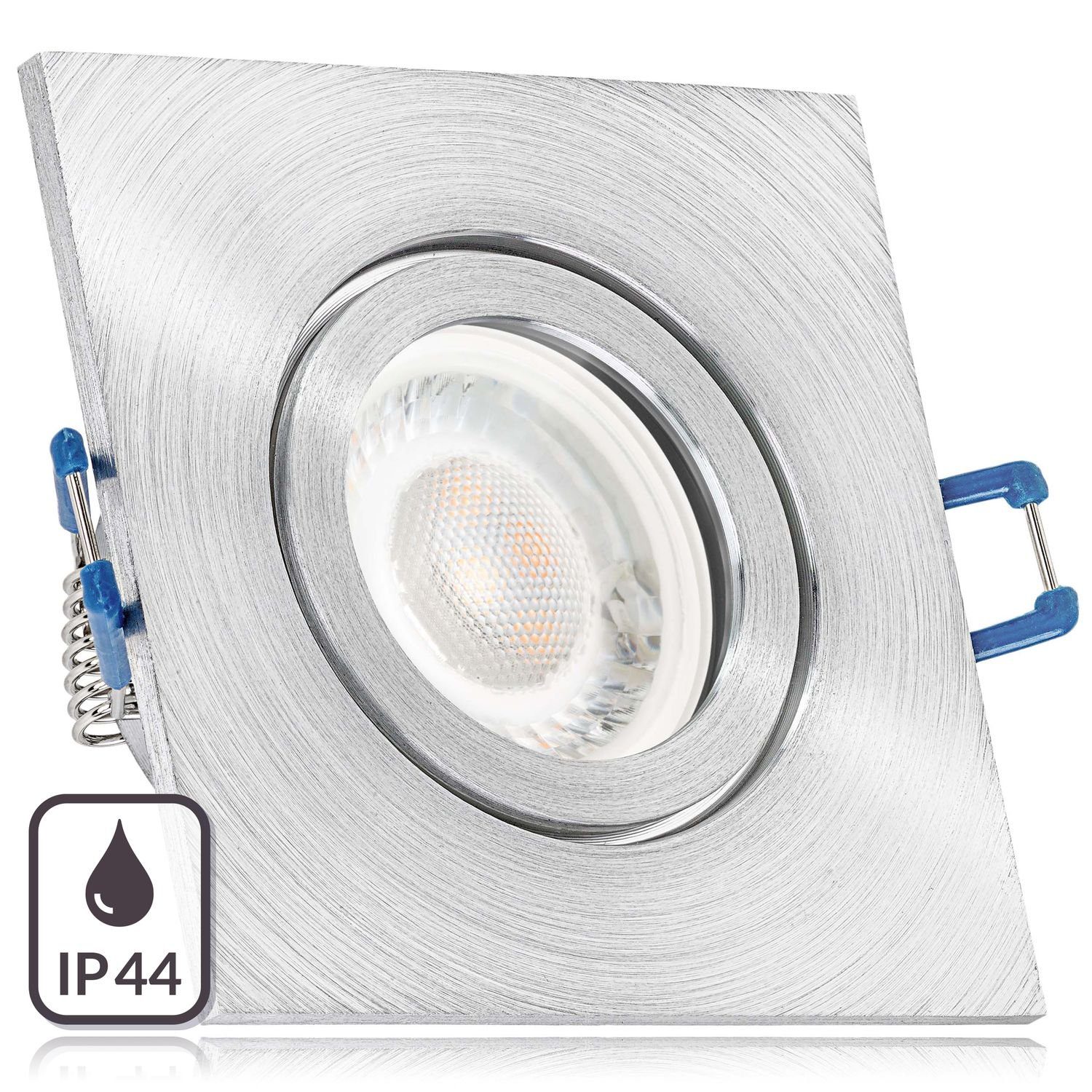 Einbaustrahler mit IP44 Set in flach matt 5W aluminium LEDANDO LED Leuch Einbaustrahler LED extra