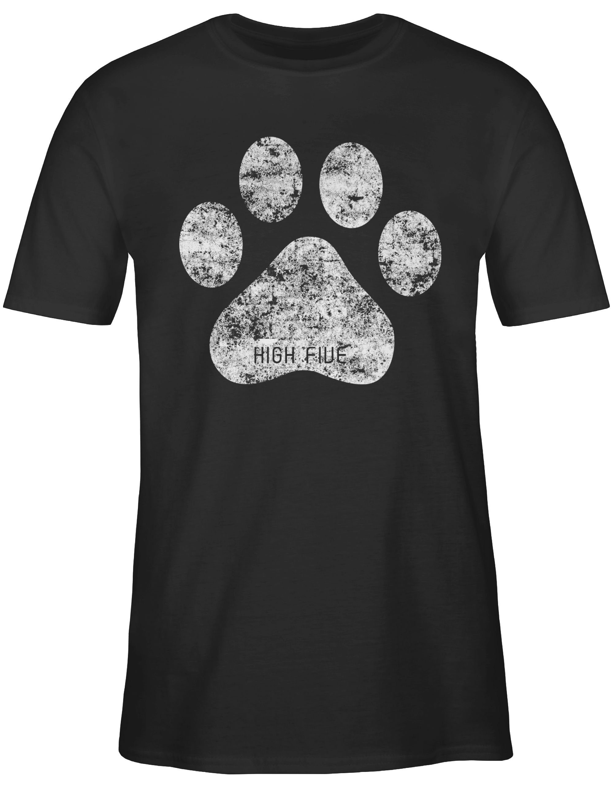 für Schwarz Five Pfote High Geschenk T-Shirt Hundebesitzer 1 Shirtracer Hunde
