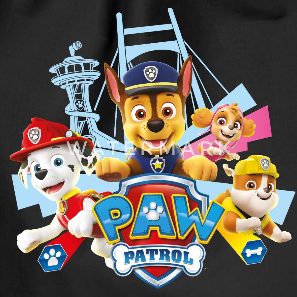 Spreadshirt Turnbeutel Paw Patrol Logo Turnbeutel günstig online kaufen