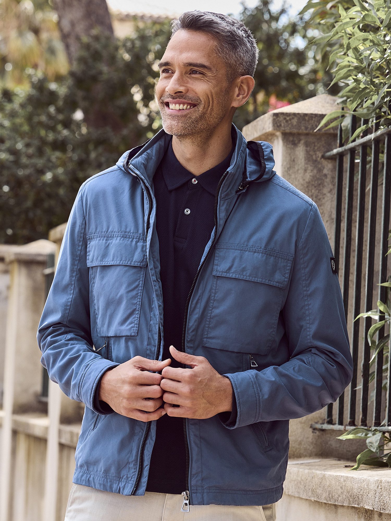 Outdoorjacke LERROS Shell-Blouson mit abnehmbarer Kapuze