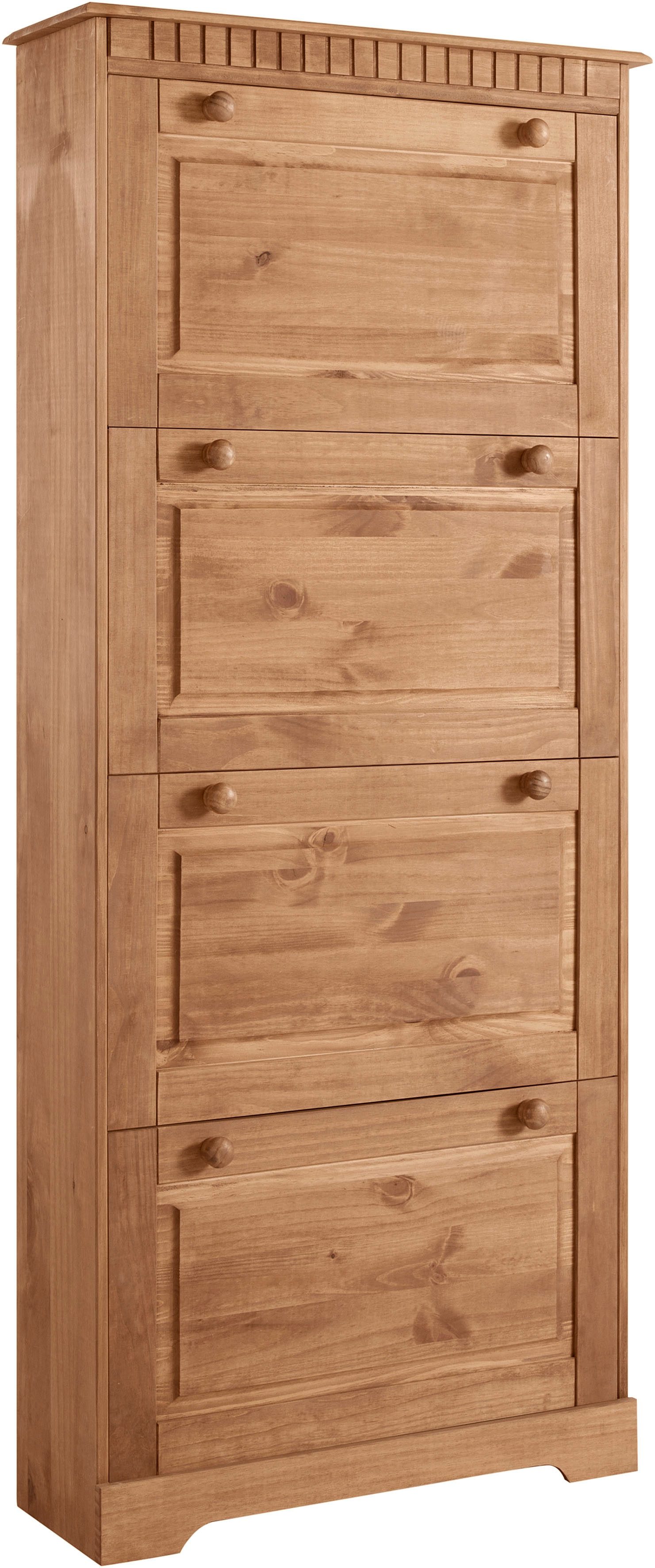 Home affaire Schuhschrank Lisa mit 4 Klappen, Höhe 172 cm, Breite 75 cm. Reduzierter Preis € 309,99. Unverbindliche Preisempfehlung € 549,99