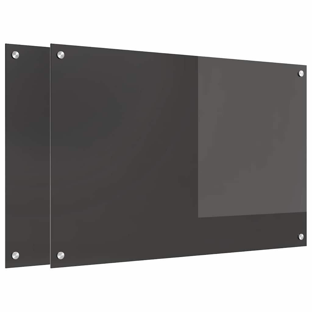 Küchenrückwand Küchenrückwand 2 pcs Dunkelgrau 90 x 60 cm Gehärtetes Glas