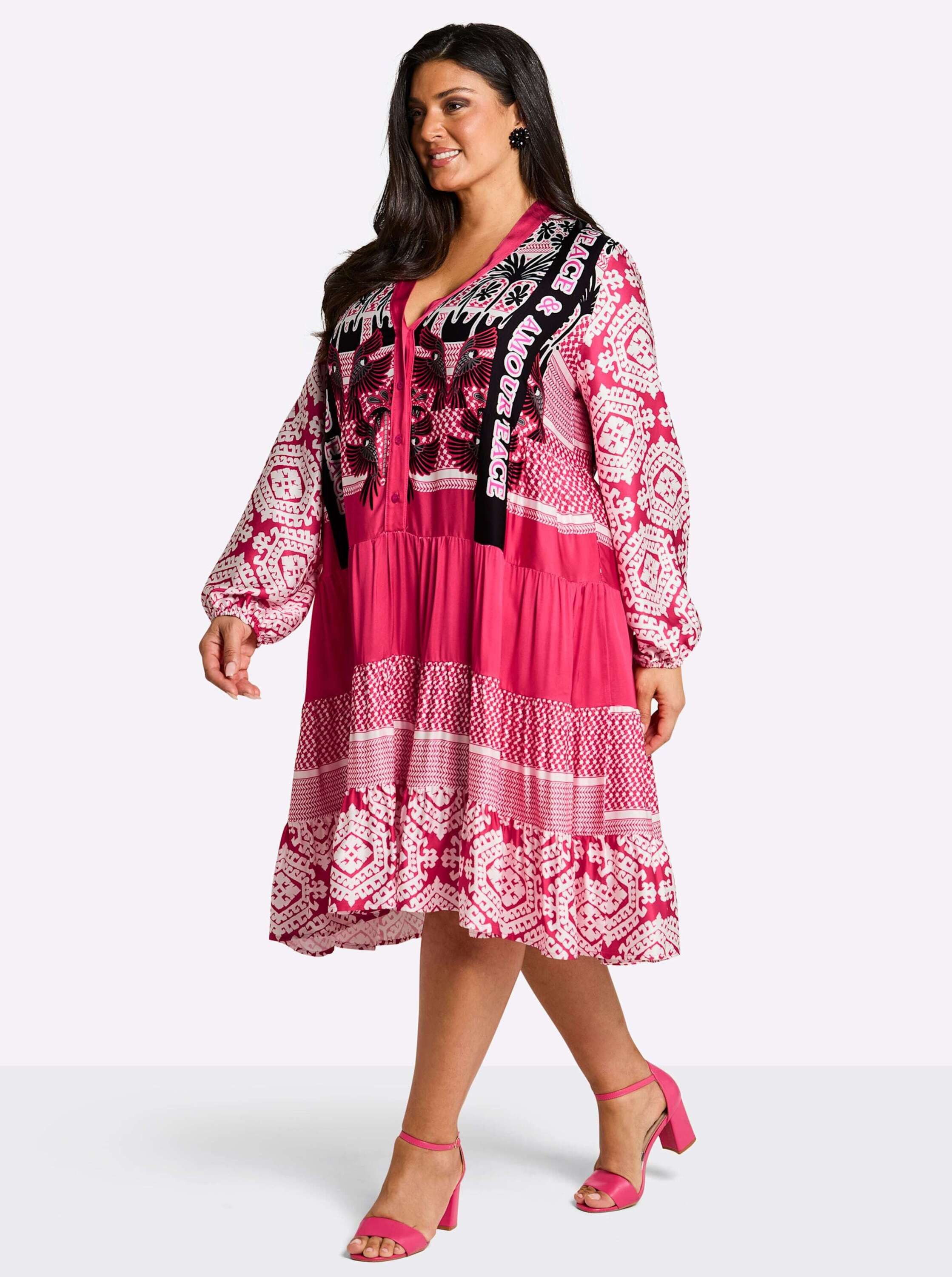 Sheego Etuikleid Kleid Langarm