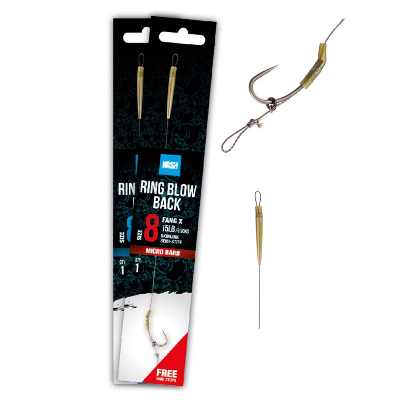 Nash Fishing Karpfenhaken, Nash Ring Blow Back Rig Size 6 Karpfenrig