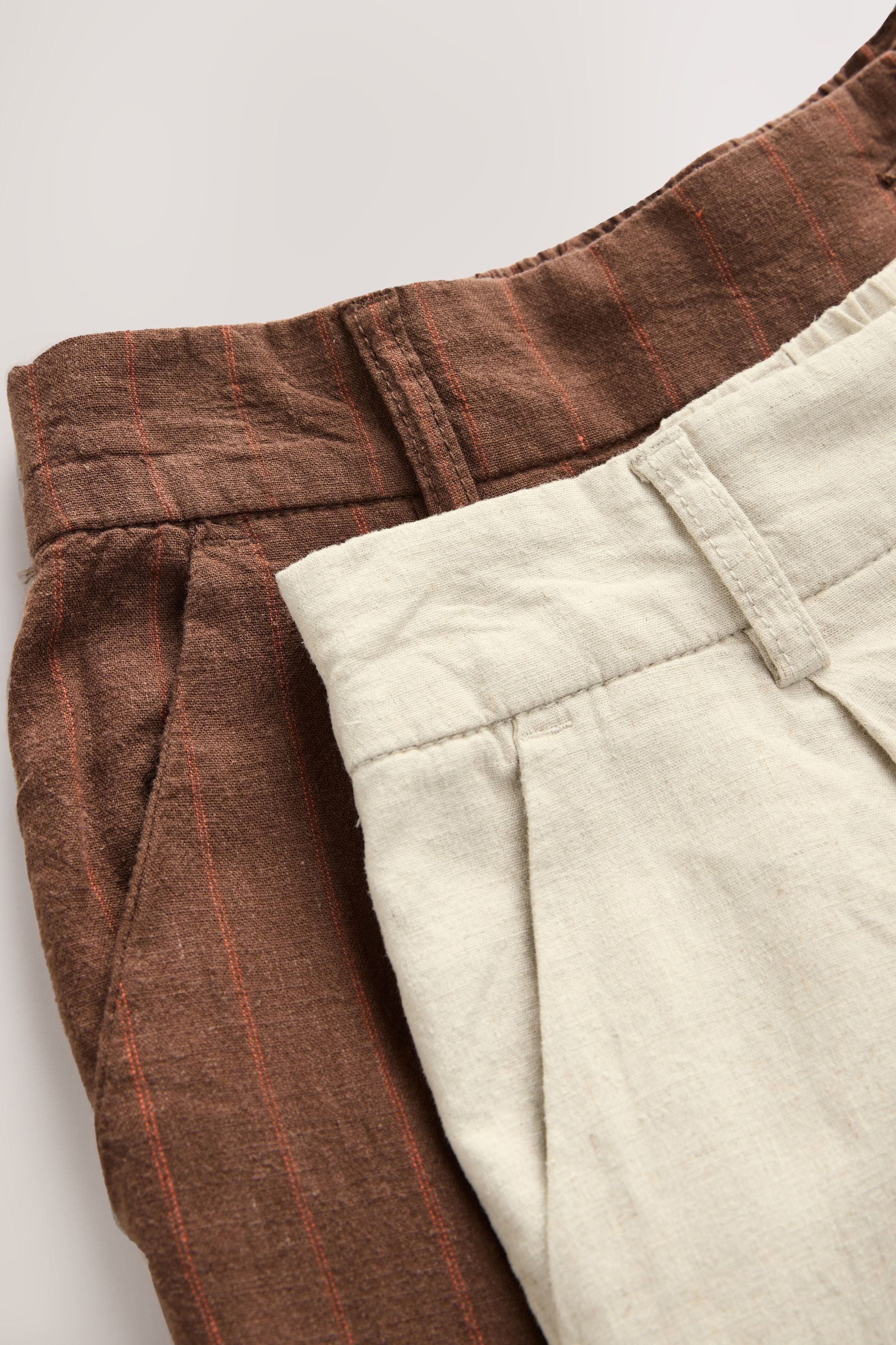 Next Leinenhose Hose mit weitem Bein und Leinenanteil, 2er-Pack (2-tlg)