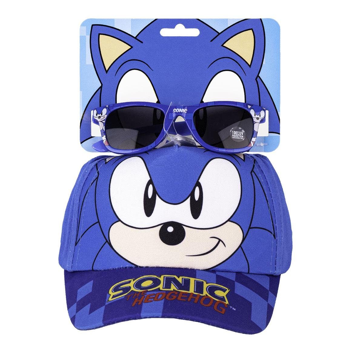 Cap Baseball Größe (2-St) Set Sommerkappe Sonic SEGA Sonnenbrille cm 53 mit