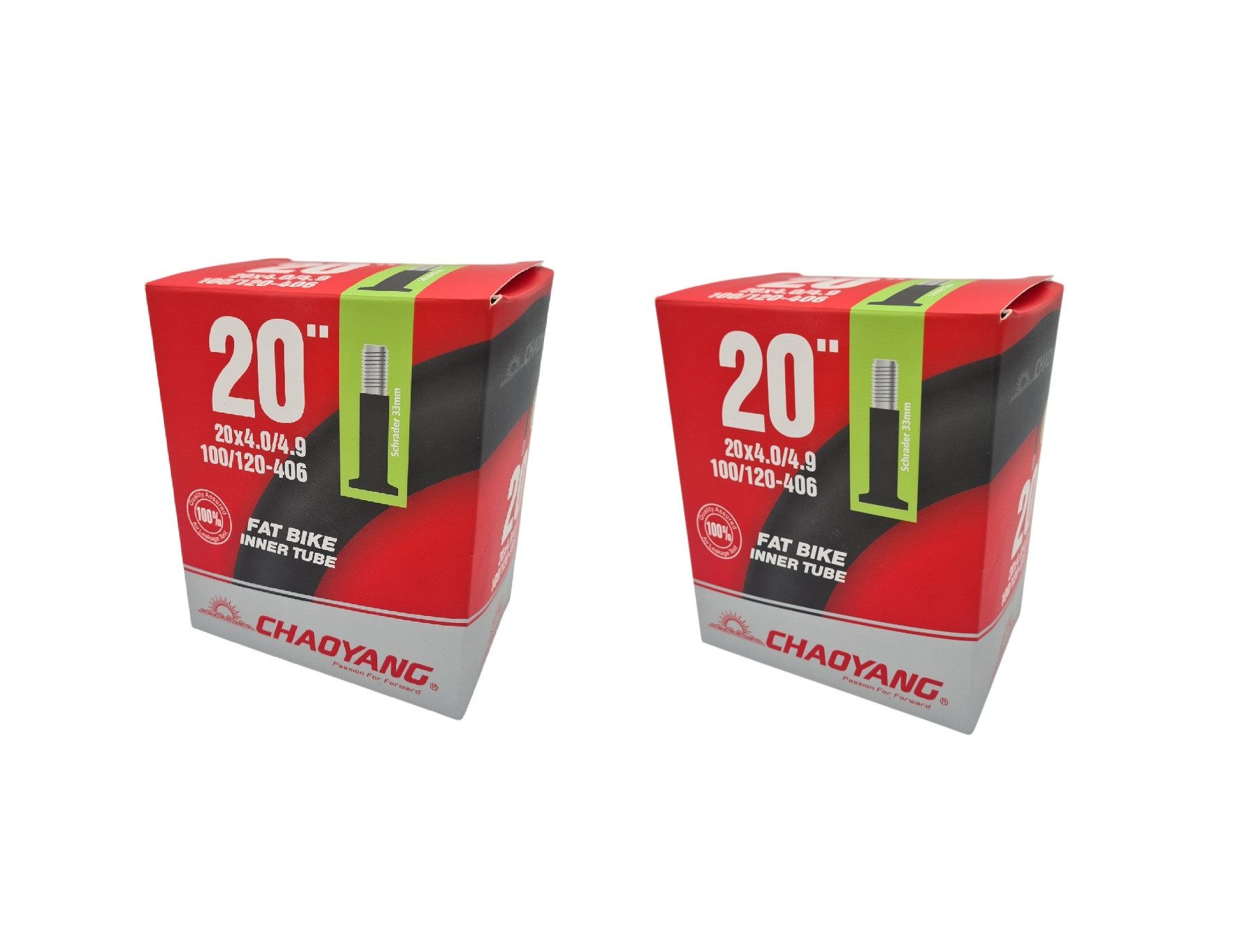 Chaoyang Fahrradreifen 2 x 20 Zoll Fatbike Schlauch Fat Bike 20x4.0/4.90 100/120-406 AV, (2-tlg)