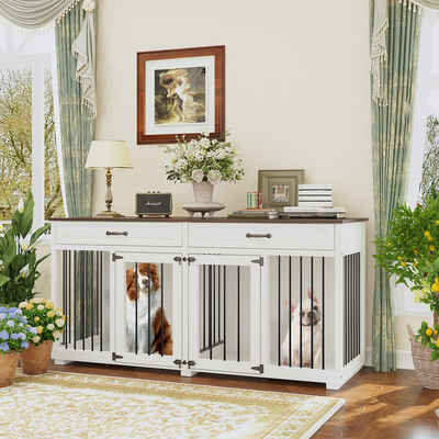 FUFU&GAGA Hundekäfig für Zuhause, Innenbereich, 164 x 80 x 60 cm,mit 2 Türen