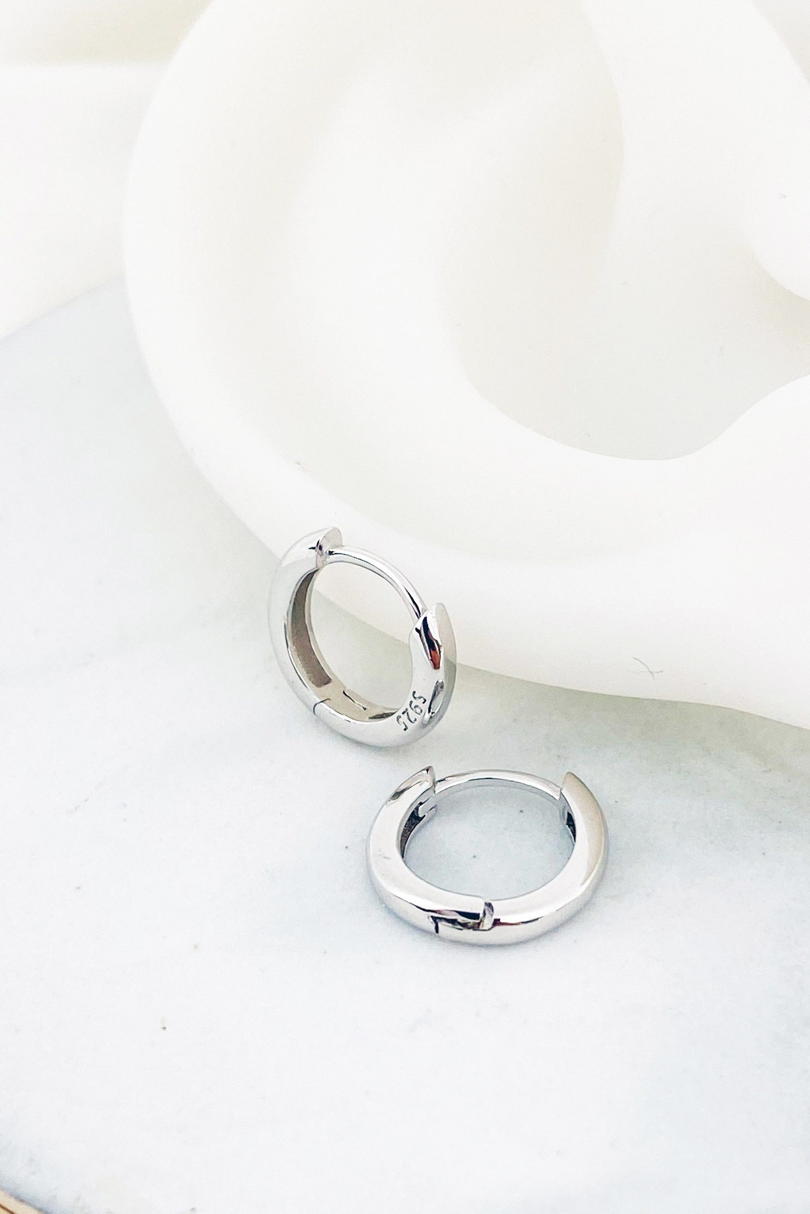 Hey Happiness Paar Creolen Herren Silber 925, 18K vergoldet, Basic kleine Ohrringe Silber 925, hyppoallergen
