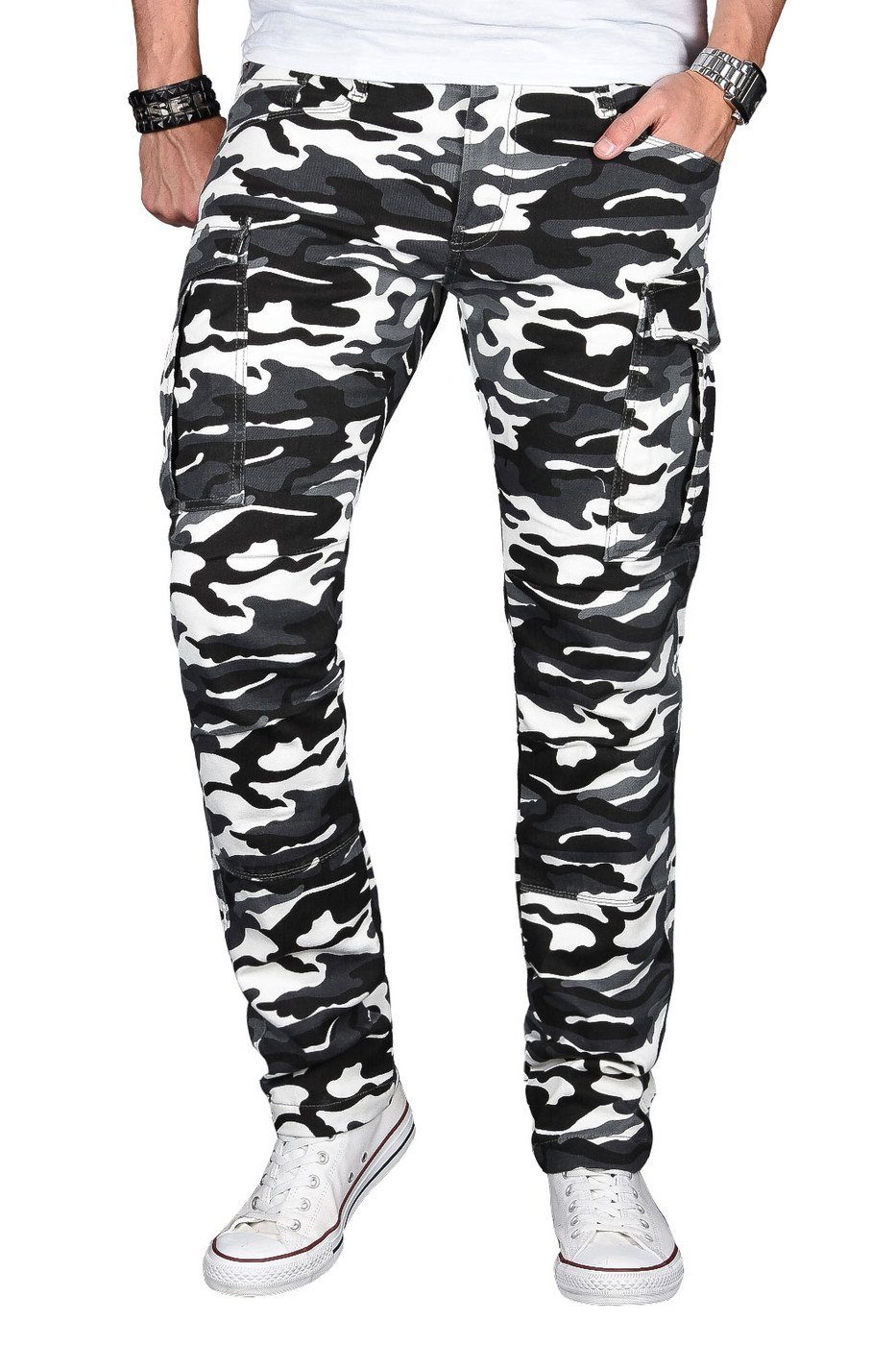 Alessandro Salvarini Cargohose Herren Designer, Stretch günstig online kaufen