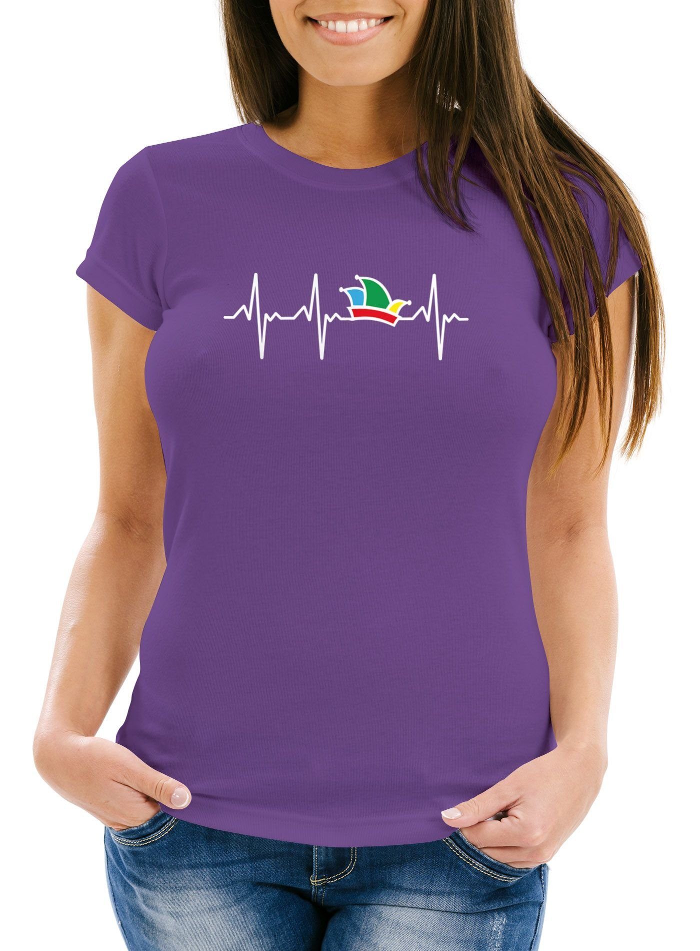 MoonWorks Print-Shirt Damen T-Shirt Fasching Karneval günstig online kaufen