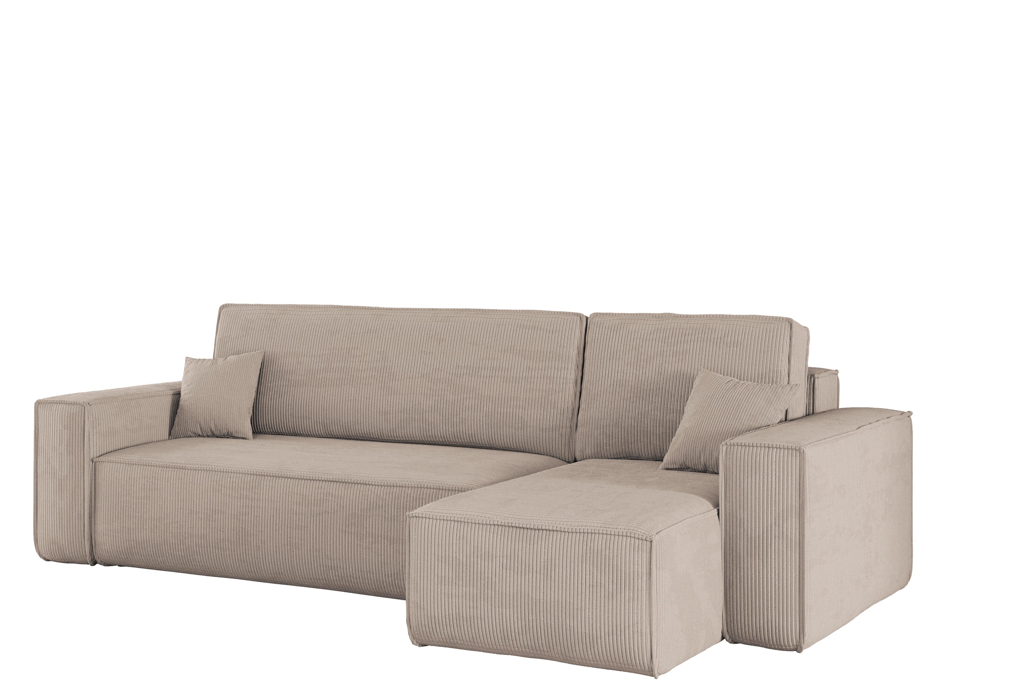 Kaiser Möbel Ecksofa mit schlaffunktion und bettkasten, Eckcouch BEST L stoff Poso