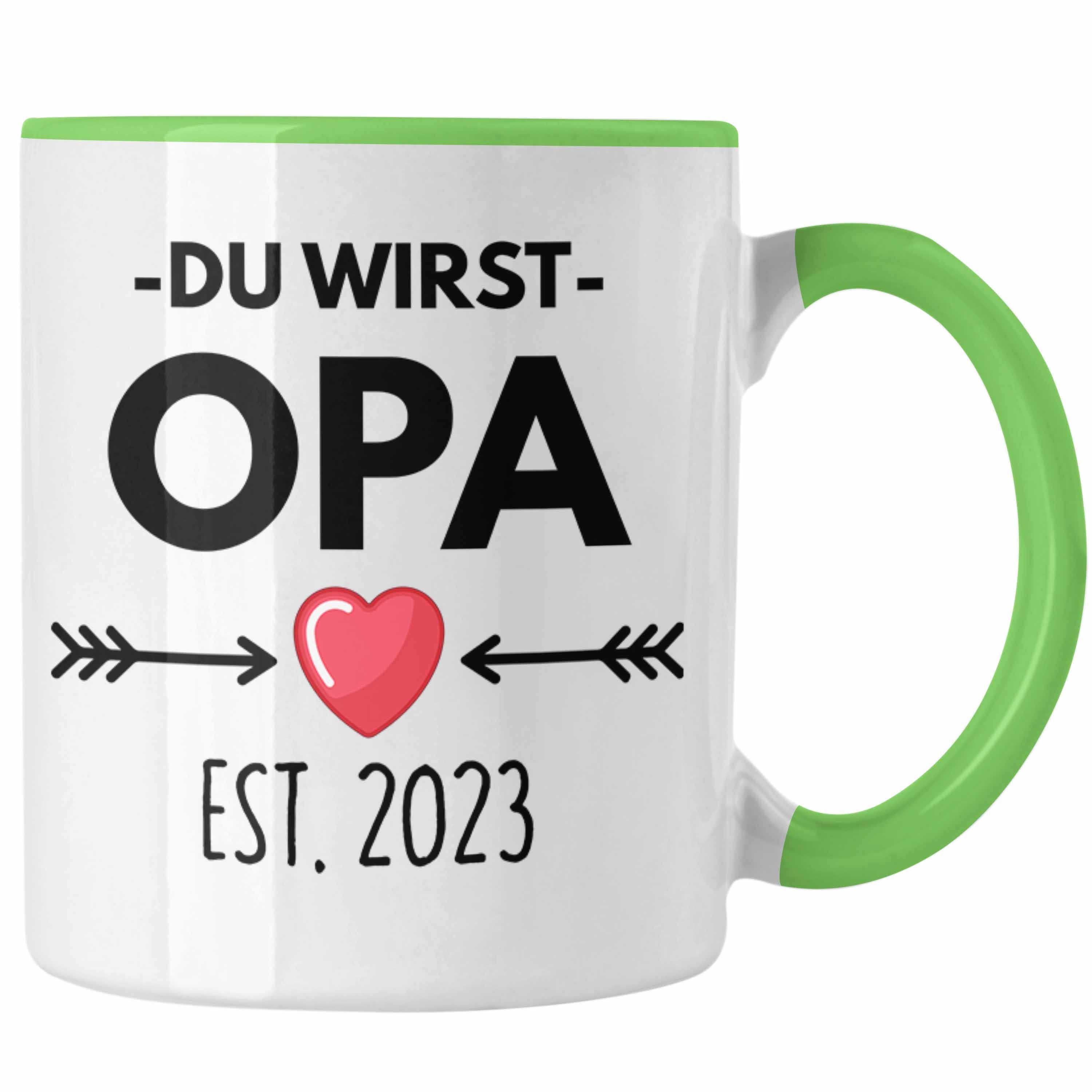 Trendation Tasse Trendation - Opa Du Wirst Opa 2023 Geschenk Schwangerschaft Grün