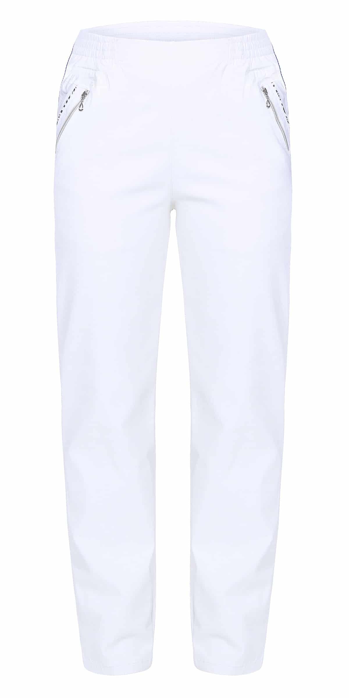 OriginalYou Schlupfhose Damen Stoffhose leichte Stretchhose Freizeithose mit elastischem Bund, farblich abgesetzte Taschen
