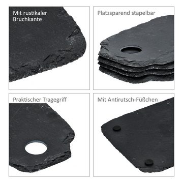 Ritzenhoff & Breker Servierplatte Ritzenhoff 12x Schieferplatten 212x16,5cm Untersetzer Servier-Teller, Schiefer