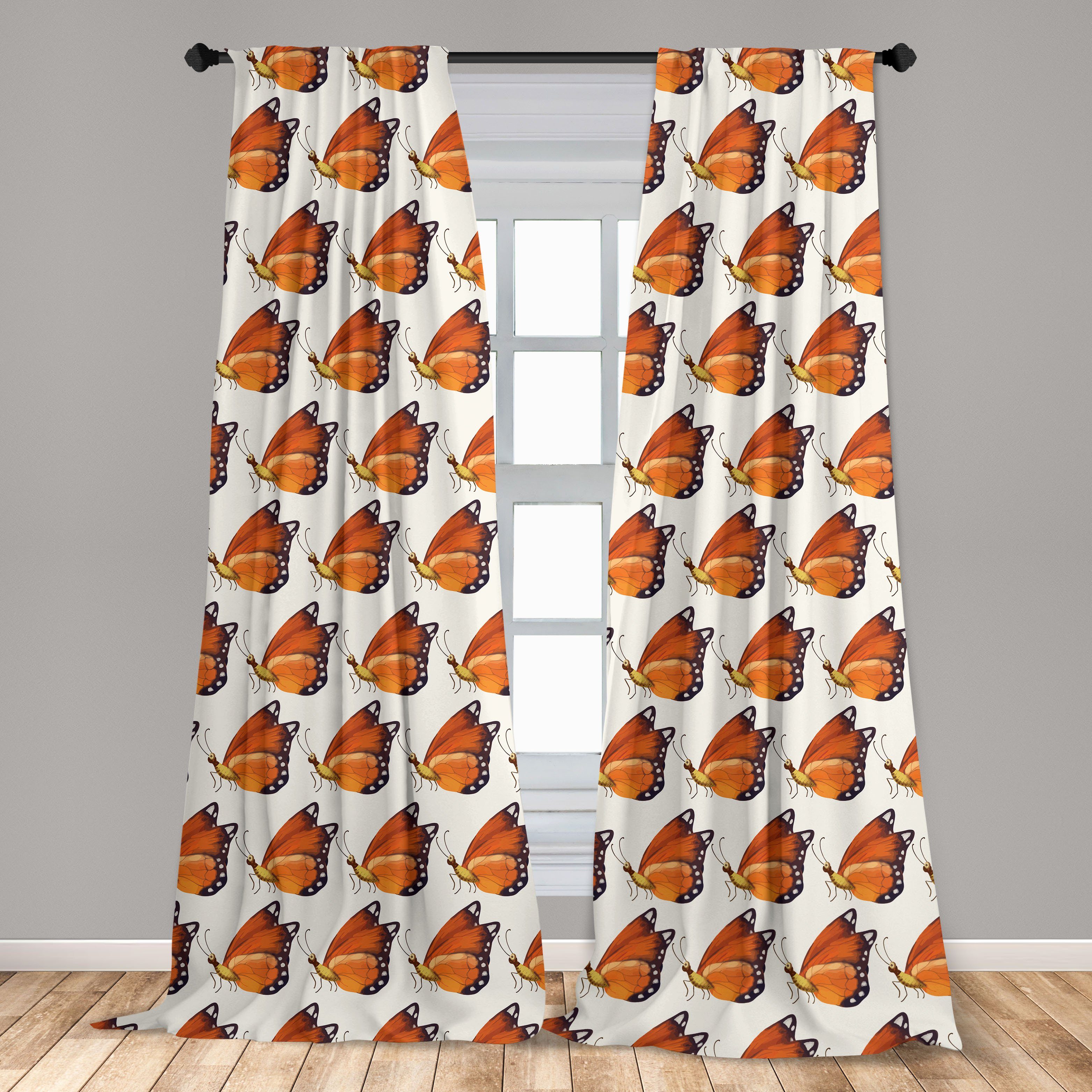 Gardine Vorhang für Wohnzimmer Bugs Microfaser, Dekor, Motiv Schönheit Abakuhaus, Schmetterlinge Motte Schlafzimmer