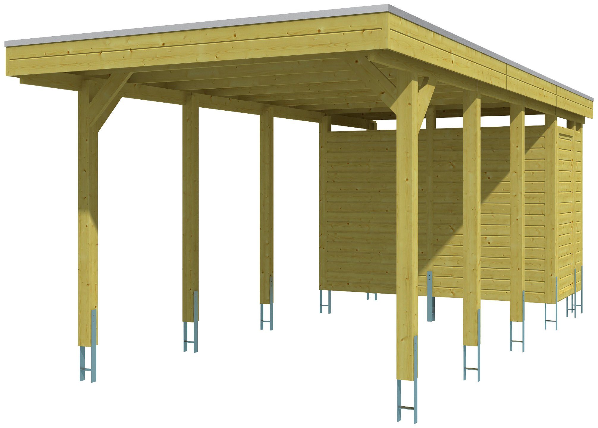 Skanholz Einzelcarport Friesland, BxT: 314x708 cm, 207 cm Einfahrtshöhe,  (Set), mit Abstellraum