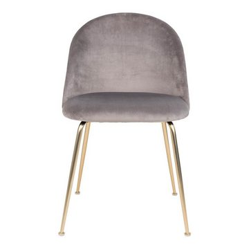 House Nordic Esszimmerstuhl Geneve Dining Chair – Esszimmerstuhl aus Samt, grau mit Beinen in M...